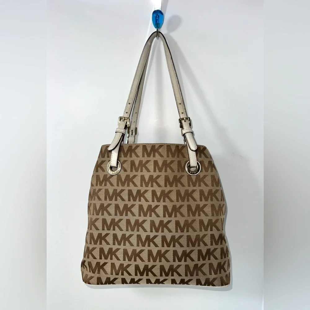 Michael‎ Kors Signature Jet Set Canvas Tote Shoulder Bag  Brown